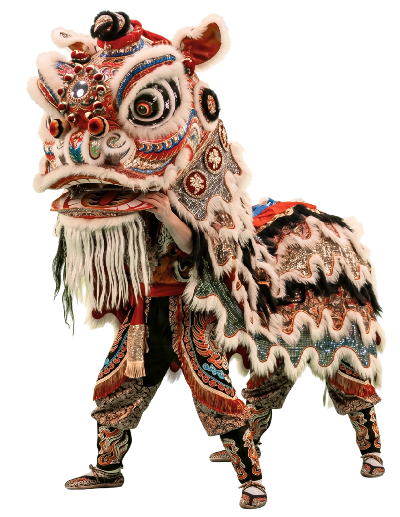 un león de la danza tradicional china, danza del leon.